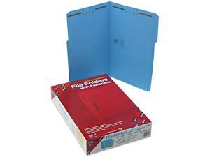 Smead 17040 Folders, Two Fasteners, 1/3 Cut Assorted, Top Tab, Legal, Blue, 50/Box