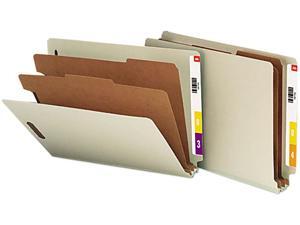 Smead 26810 Pressboard End Tab Classification Folder, Letter, 6-Section, Gray-Green, 10/Box Smead 26810 Pressboard End Tab Classification Folder, Letter, 6-Section, Gray-Green, 10/Box