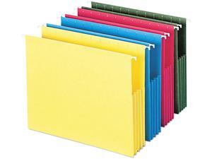 Smead 64290 3" Capacity Hanging File Pockets, Letter, Assorted Colors, 4/Pack Smead 64290 3" Capacity Hanging File Pockets, Letter, Assorted Colors, 4/Pack