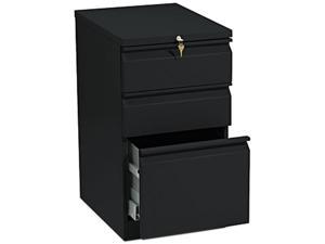 HON 33720RP Efficiencies Mobile Pedestal File with One File / Two Box Drawers, Black