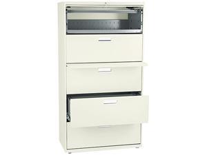 HON 685LL 600 Series Five-Drawer Lateral File, 36w x19-1/4d, Putty HON 685LL 600 Series Five-Drawer Lateral File, 36w x19-1/4d, Putty