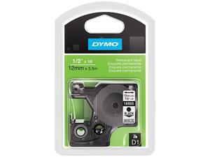 Dymo 16955 D1 Permanent High-Performance Polyester Label Tape, 1/2in x 18ft, Black on White Dymo 16955 D1 Permanent High-Performance Polyester Label Tape, 1/2in x 18ft, Black on White