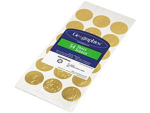 Geographics 45204 Self-Adhesive Embossed Seals, Gold, 54/Pack Geographics 45204 Self-Adhesive Embossed Seals, Gold, 54/Pack
