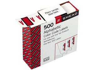 Smead 67071 A-Z Color-Coded Bar-Style End Tab Labels, Letter A, Red, 500/Roll Smead 67071 A-Z Color-Coded Bar-Style End Tab Labels, Letter A, Red, 500/Roll