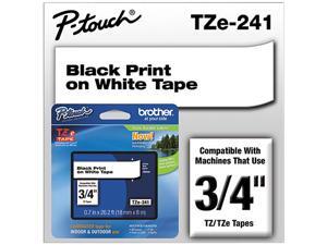 Brother P-Touch TZE241 TZe Standard Adhesive Laminated Labeling Tape, 3/4w, Black on White