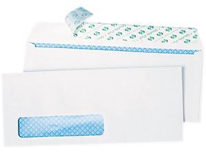 Quality Park 69222B Redi-Strip Security Tinted Window Envelope, Contemporary, #10, White, 1000/Box Quality Park 69222B Redi-Strip Security Tinted Window Envelope, Contemporary, #10, White, 1000/Box