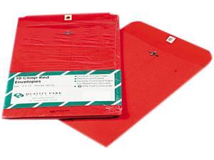 Quality Park 38734 Fashion Color Clasp Envelope, 9 x 12, 28lb, Red, 10/Pack