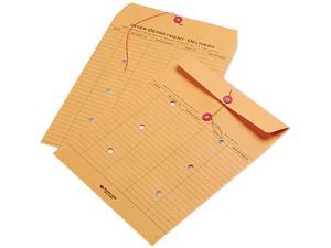 Quality Park 63561 Light Brown Kraft String & Button Interoffice Envelope, 10 x 13, 100/Carton