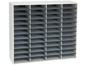 Fellowes 25081 Fiberboard Literature Sorter, 48 Sections, 29 x 11 7/8 x 34 3/4, Dove Gray