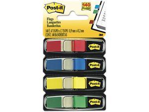Post-it Flags 683-4 Small Flags in Dispensers, Four Colors, 35/Color, 4 Dispensers/Pack