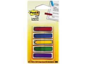 Post-it Flags 684-ARR1 Arrow 1/2" Flags, Blue/Green/Orange/Red/Yellow, 20/Color, 100/Pack