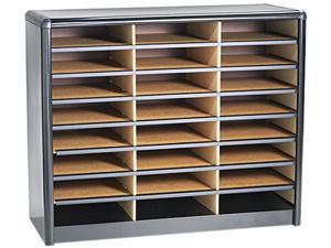 Safco 7111BL Steel/Fiberboard Literature Sorter, 24 Sections, 32 1/4 x 13 1/2 x 25 3/4, Black Safco 7111BL Steel/Fiberboard Literature Sorter, 24 Sections, 32 1/4 x 13 1/2 x 25 3/4, Black