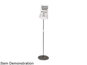 Durable 558957 Sherpa Infobase Sign Stand, Acrylic/Metal, 40"-60" High, Gray
