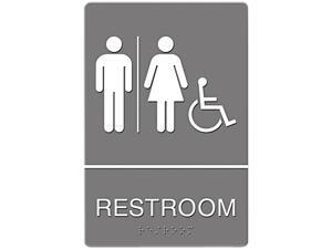 Headline Sign 4811 ADA Sign, Restroom/Wheelchair Accessible Tactile Symbol, Molded Plastic, 6 x 9 Headline Sign 4811 ADA Sign, Restroom/Wheelchair Accessible Tactile Symbol, Molded Plastic, 6 x 9