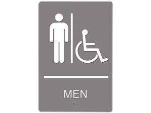Headline Sign 4815 ADA Sign, Men Restroom Wheelchair Accessible Symbol, Molded Plastic, 6 x 9, Gray Headline Sign 4815 ADA Sign, Men Restroom Wheelchair Accessible Symbol, Molded Plastic, 6 x 9, Gray