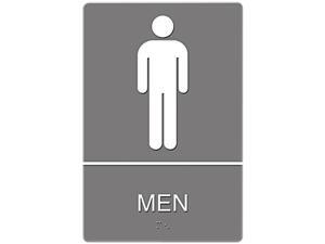 Headline Sign 4817 ADA Sign, Men Restroom Symbol w/Tactile Graphic, Molded Plastic, 6 x 9, Gray Headline Sign 4817 ADA Sign, Men Restroom Symbol w/Tactile Graphic, Molded Plastic, 6 x 9, Gray