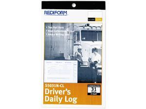 Rediform S5031NCL Driver's Daily Log, 8 3/4 x 5 3/8, Carbonless Duplicate, 31 Sets / book
