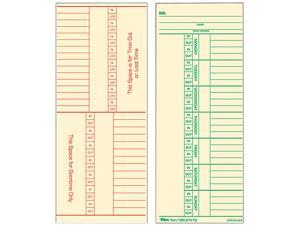 Tops 1260 Time Card for Cincinnati, Named Days, Two-Sided, 3-3/8 x 8-1/4, 500/Box