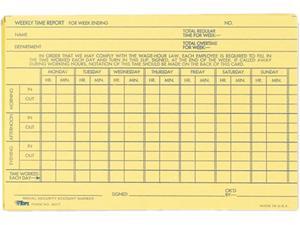 Tops 3017 Employee Time Report Card, Weekly, 6 x 4, 100/Pack Tops 3017 Employee Time Report Card, Weekly, 6 x 4, 100/Pack