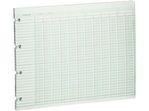 Wilson Jones G10-20 Accounting Sheets, 20 Column, 9-1/4 x 11-7/8, 100 Loose Sheets/Pack, Green