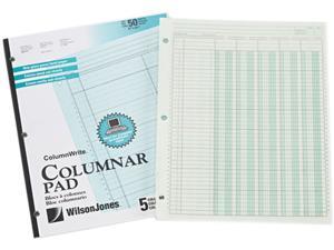 50 Sheet 2 Pack-Wilson Jones Accounting Pad 8 1/2 x 11 Six Six-Unit Columns 