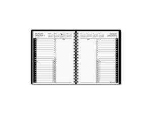 AT-A-GLANCE 70-824-05 Recycled 24-Hour Daily Appointment Book, Black, 6 7/8" x 8 3/4"