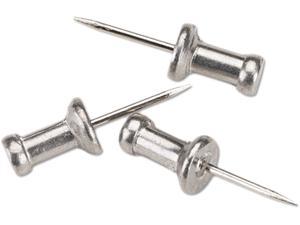 GEM GEMCPAL4 Aluminum Head Push Pins, Aluminum, Silver, 1/2", 100/Box