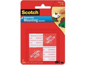 Scotch 108 Precut Foam Mounting 1" Squares, Double-Sided, Removable, 16 Squares/Pack Scotch 108 Precut Foam Mounting 1" Squares, Double-Sided, Removable, 16 Squares/Pack