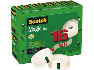 Scotch 810K16 Magic Office Tape Value Pack, 3/4" x 1000", 1" Core, Clear, 16 Rolls/Pack