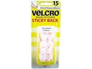 Velcro 90069 Sticky-Back Hook and Loop Dot Fasteners on Strips, 5/8 dia., Black, 15 Sets/Pack