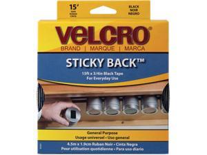 Velcro 90081 Sticky-Back Hook and Loop Fastener Tape with Dispenser, 3/4 x 15 ft. Roll, Black