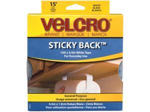 Velcro 90082 Sticky-Back Hook and Loop Fastener Tape with Dispenser, 3/4 x 15 ft. Roll, White