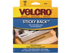 Velcro 90083 Sticky-Back Hook and Loop Fastener Tape with Dispenser, 3/4 x 15 ft. Roll, Beige