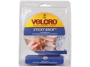 Velcro 90090 Sticky-Back Hook and Loop Dot Fasteners with Dispenser, 5/8 Inch, White, 75/Roll