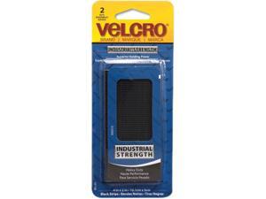 Velcro 90199 Industrial Strength Sticky-Back Hook and Loop Fastener Strips, 4 x 2, Black