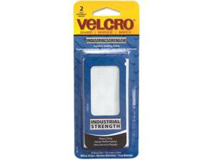 Velcro 90200 Industrial Strength Sticky-Back Hook and Loop Fastener Strips, 4 x 2, White