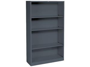 HON S60ABCS Metal Bookcase, 4 Shelves, 34-1/2w x 12-5/8d x 59h, Charcoal