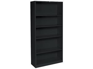 HON S72ABCP Metal Bookcase, 5 Shelves, 71.00" x 34.50" x 12.63", Black