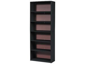 Safco 7174BL Value Mate Series Bookcase, 6 Shelves, 31-3/4w x 13-1/2d x 80h, Black
