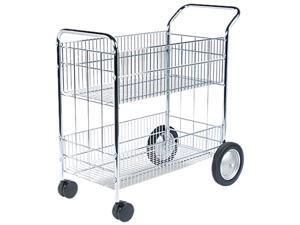 Safco 5236GR Wire Mail Cart 600lbs 18-3/4w x 39d x 38-1/2h Metallic Gray 