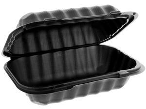 Pactiv YCNB809610000 9" x 6" x 3" Microwavable 1-Compartment Hoagie Hinged-Lid Takeout Container, Black, 270 ct. Pactiv YCNB809610000 9" x 6" x 3" Microwavable 1-Compartment Hoagie Hinged-Lid Takeout Container, Black, 270 ct.