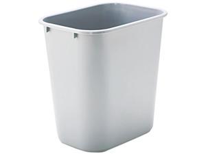 Rubbermaid Commercial 295600GY Soft Molded Plastic Wastebasket, Rectangular, 7 gal, Gray