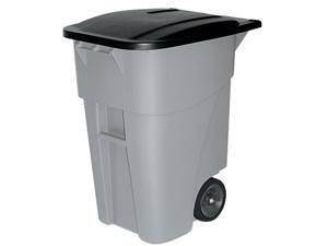 Rubbermaid Commercial 9W27GY Brute Rollout Container, Square, Plastic, 50 gal, Gray Rubbermaid Commercial 9W27GY Brute Rollout Container, Square, Plastic, 50 gal, Gray