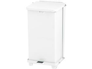 Rubbermaid Commercial ST12EPLWH Defenders Biohazard Step Can, Square, Steel, 12 gal, White Rubbermaid Commercial ST12EPLWH Defenders Biohazard Step Can, Square, Steel, 12 gal, White