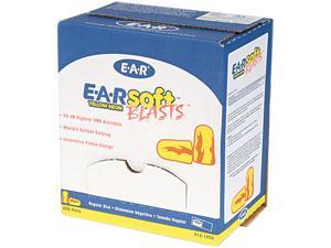 E·A·R 312-1252 E-A-Rsoft Ear Plugs, Uncorded, Foam, Yellow Neon/Red Flame, 200 Pairs/Box
