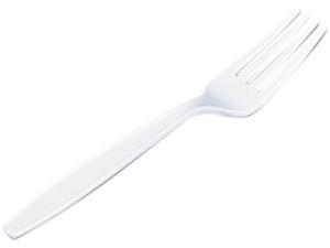 Dixie FH217 Plastic Tableware, Heavyweight Forks, White, 1000/Carton