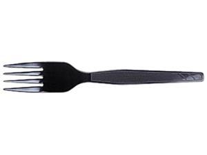 Dixie FM507 Plastic Tableware, Heavy Mediumweight Forks, Black, 100/Box