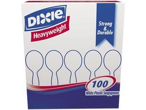 Dixie SH207 Plastic Tableware, Heavyweight Soup Spoons, White, 100/Box Dixie SH207 Plastic Tableware, Heavyweight Soup Spoons, White, 100/Box