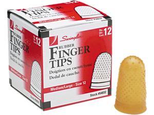 Swingline 54032 Rubber Finger Tips, Size 12, Medium/Large, Amber, 12/Pack
