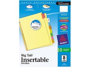 Avery 11112 Worksaver Big Tab Reinforced Dividers W Clear Tabs 8 Tab Letter Buff Newegg Com